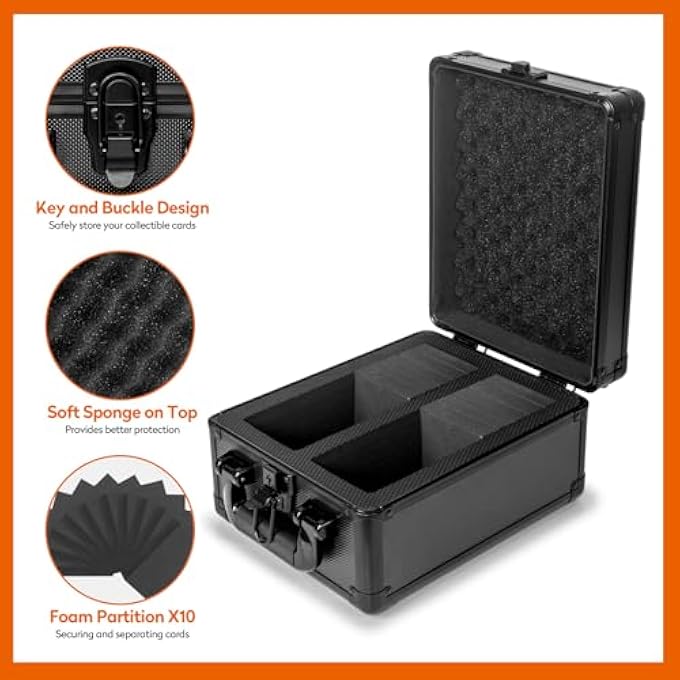 rayihni GRADED CARD STORAGE BOX, PSA SLAB CASE HOLDER FOR GRADED CARDS, TOP LOADERS TRADING CARD STORAGE HARD CASE FOR SPORTS CARDS/GAME CARDS/TRADING CARDS/TOP LOADERS/ONE TOUCH (2 ROW) - Image 5